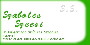 szabolcs szecsi business card